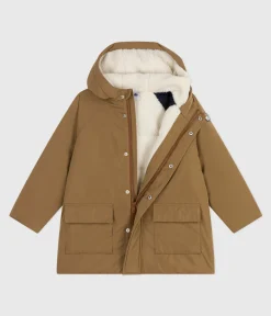 Petit Bateau Mäntel, Jacken, Regenjacken*Kinder-Parka halblang und einfarbig braun ROCHE