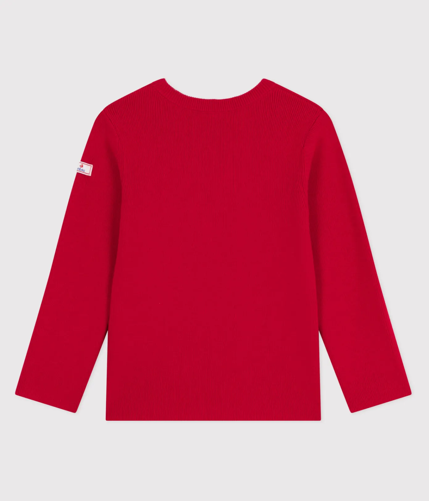 Petit Bateau Sweatshirts, Pullover, Cardigans*Kinder-Pullover aus einfarbiger Wolle und Baumwolle ROT POMPEI