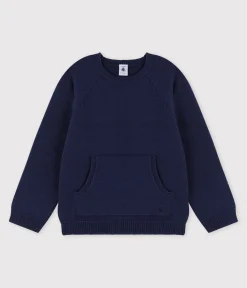 Petit Bateau Sweatshirts, Pullover, Cardigans*Kinderpullover aus Wolle und Baumwolle für Jungen blau SMOKING