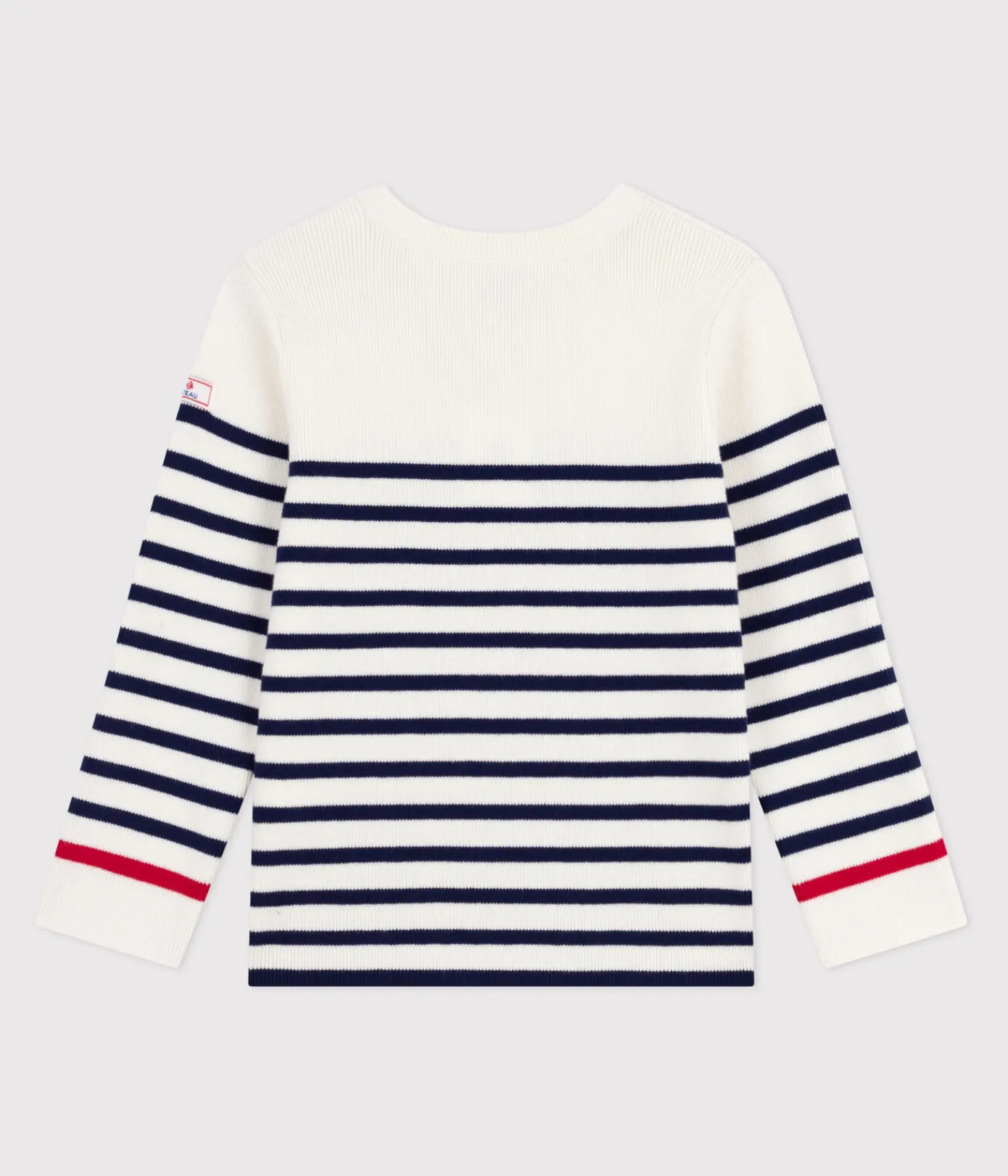 Petit Bateau Sweatshirts, Pullover, Cardigans|Sweatshirts, Pullover, Cardigans*Kinder-Pullover aus Wolle und Baumwolle mit Streifen blau MARSHMALLOW/ SOIR