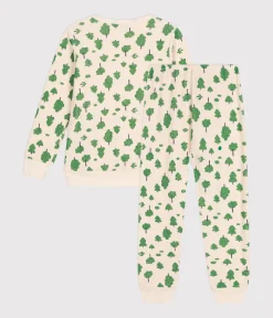 Petit Bateau Schlafanzüge, Pyjamas|Schlafanzüge, Nachthemden*Kinder-Pyjama aus aufgerautem Frottee mit Baummotiv weiss AVALANCHE/ MULTICO