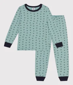 Petit Bateau Schlafanzüge, Pyjamas|Schlafanzüge, Nachthemden*Kinder-Pyjama aus aufgerautem Molton mit Waschbär-Motiv PAUL/ MULTICO
