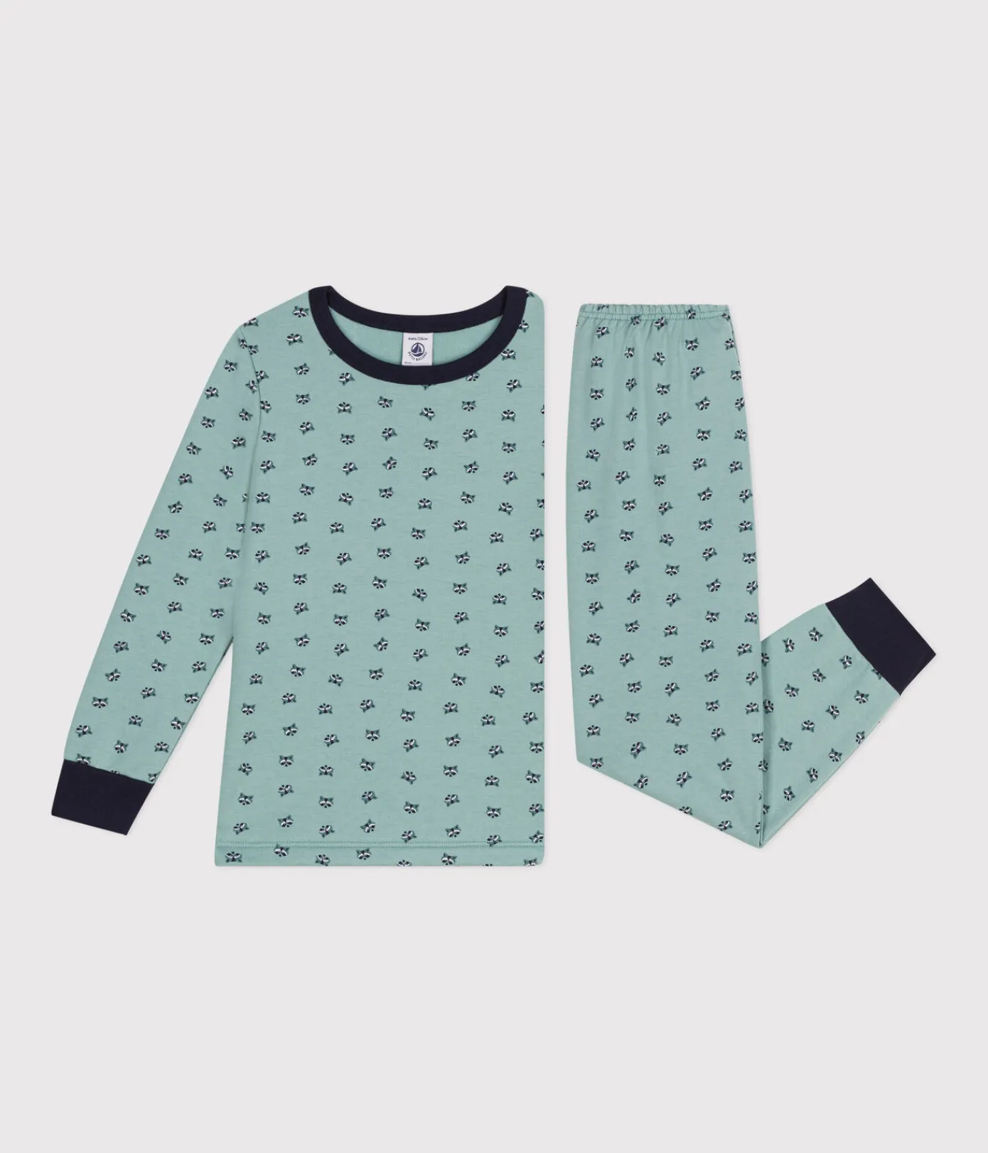 Petit Bateau Schlafanzüge, Pyjamas|Schlafanzüge, Nachthemden*Kinder-Pyjama aus aufgerautem Molton mit Waschbär-Motiv PAUL/ MULTICO