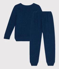 Petit Bateau Schlafanzüge, Pyjamas|Schlafanzüge, Nachthemden*Kinder-Pyjama aus aufgerautem einfarbigen Frottee blau INCOGNITO