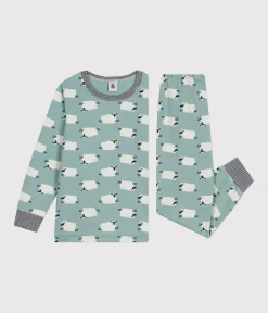 Petit Bateau Schlafanzüge, Pyjamas|Schlafanzüge, Nachthemden*Kinder-Pyjama aus aufgerautem Molton mit Schafen PAUL/ MULTICO