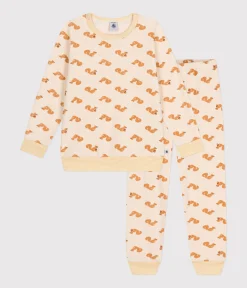 Petit Bateau Schlafanzüge, Pyjamas|Schlafanzüge, Nachthemden*Kinder-Pyjama aus aufgerautem Frottee mit Eichhörnchen weiss AVALANCHE/ MULTICO