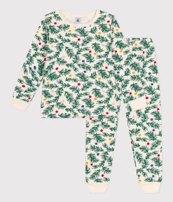 Petit Bateau Schlafanzüge, Pyjamas|Schlafanzüge, Nachthemden*Kinder-Pyjama aus aufgerautem Molton mit Tannenbäumen weiss AVALANCHE/ MULTICO
