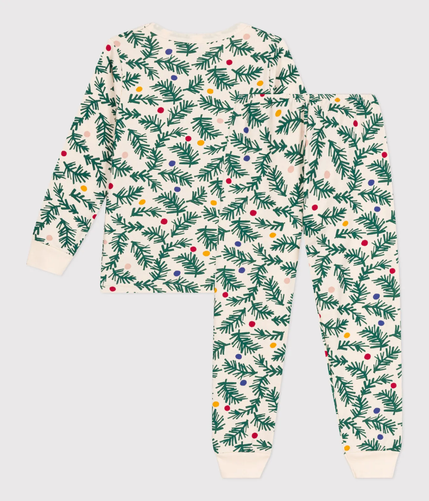 Petit Bateau Schlafanzüge, Pyjamas|Schlafanzüge, Nachthemden*Kinder-Pyjama aus aufgerautem Molton mit Tannenbäumen weiss AVALANCHE/ MULTICO