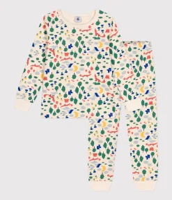 Petit Bateau Schlafanzüge, Pyjamas|Schlafanzüge, Nachthemden*Kinder-Pyjama aus aufgerautem Molton mit Waldmotiv weiss AVALANCHE/ MULTICO