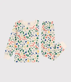 Petit Bateau Schlafanzüge, Pyjamas|Schlafanzüge, Nachthemden*Kinder-Pyjama aus aufgerautem Molton mit Waldmotiv weiss AVALANCHE/ MULTICO