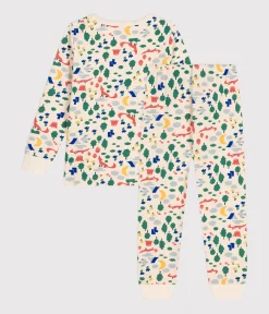 Petit Bateau Schlafanzüge, Pyjamas|Schlafanzüge, Nachthemden*Kinder-Pyjama aus aufgerautem Molton mit Waldmotiv weiss AVALANCHE/ MULTICO