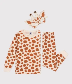 Petit Bateau Schlafanzüge, Pyjamas|Schlafanzüge, Nachthemden*Kinderpyjama aus Baumwolle im Giraffen-Verkleidungs-Look weiss AVALANCHE/ ECUREUIL
