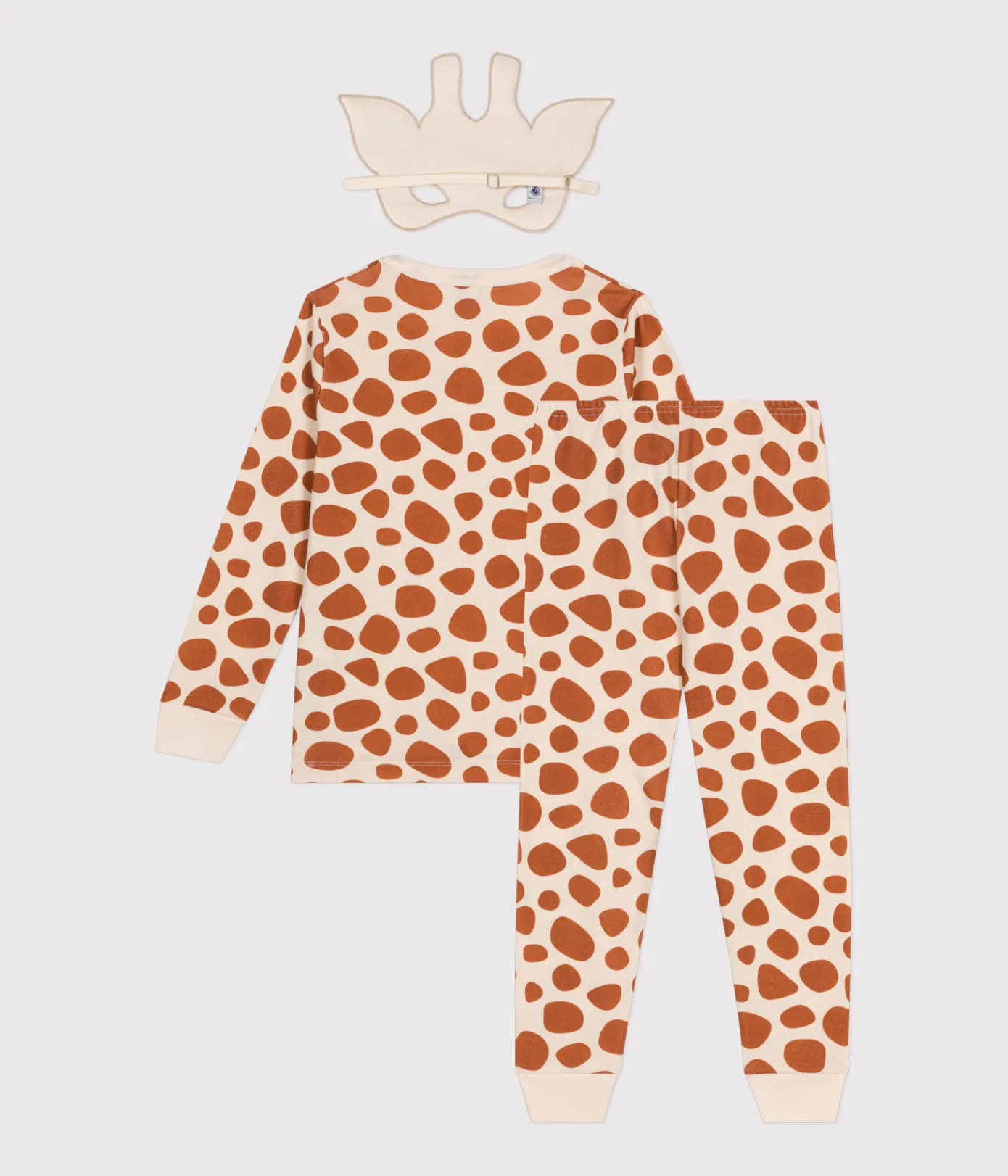 Petit Bateau Schlafanzüge, Pyjamas|Schlafanzüge, Nachthemden*Kinderpyjama aus Baumwolle im Giraffen-Verkleidungs-Look weiss AVALANCHE/ ECUREUIL