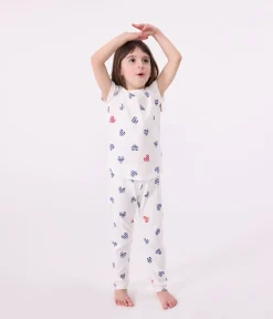Petit Bateau Schlafanzüge, Pyjamas|Schlafanzüge, Nachthemden*Kinder-Pyjama aus Baumwolle mit Blumenmotiv MARSHMALLOW/ SPI/ MULTICO