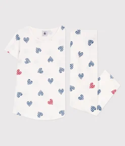 Petit Bateau Schlafanzüge, Pyjamas|Schlafanzüge, Nachthemden*Kinder-Pyjama aus Baumwolle mit Blumenmotiv MARSHMALLOW/ SPI/ MULTICO