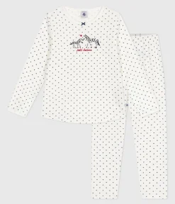 Petit Bateau Schlafanzüge, Nachthemden*Kinder-Pyjama aus Baumwolle mit Pünktchenmuster blau MARSHMALLOW/ SOIR