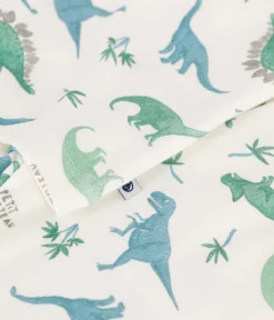 Petit Bateau Schlafanzüge, Pyjamas*Kinder-Pyjama aus Baumwolle mit Dinos weiss MARSHMALLOW/weiss MULTICO