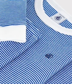 Petit Bateau Schlafanzüge, Pyjamas|Schlafanzüge, Nachthemden*Kinder-Pyjama aus Baumwolle mit eng anliegenden Beinen und Streifen OLYMPIC/ MARSHMALLOW