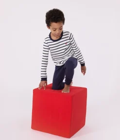Petit Bateau Schlafanzüge, Pyjamas|Schlafanzüge, Nachthemden*Kinderpyjama aus Baumwolle im Matrosenmuster für Jungen weiss MARSHMALLOW/blau SMOKING
