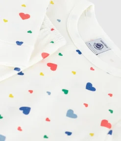 Petit Bateau Schlafanzüge, Nachthemden*Kinder-Pyjama aus Baumwolle mit eng anliegenden Beinen und Herzmotiv weiss MARSHMALLOW/weiss MULTICO
