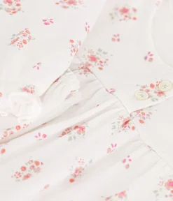 Petit Bateau Schlafanzüge, Nachthemden*Kinder-Pyjama aus Baumwolle mit Blumenmotiv weiss MARSHMALLOW/weiss MULTICO