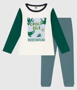 Petit Bateau Schlafanzüge, Pyjamas*Kinder-Pyjama aus Baumwolle in zwei Farben grau GOBELIN/ MULTICO