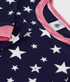 Petit Bateau Schlafanzüge, Pyjamas|Schlafanzüge, Nachthemden*Kinder-Pyjama aus Baumwolle mit eng anliegenden Beinen und Sternmotiv blau SOIR/ MARSHMALLOW
