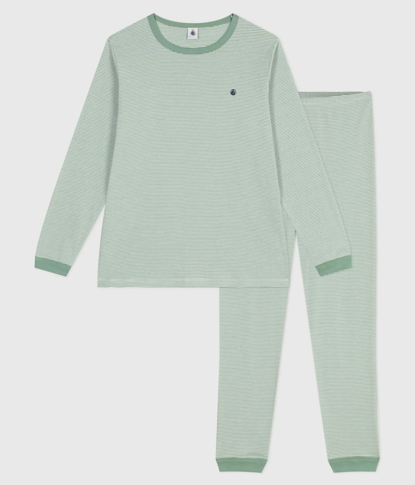 Petit Bateau Herren|Schlafanzüge, Pyjamas*Kinder-Pyjama aus Baumwolle mit Streifen SAULE/ MARSHMALLOW