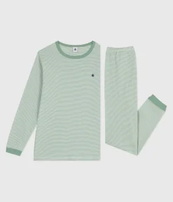 Petit Bateau Herren|Schlafanzüge, Pyjamas*Kinder-Pyjama aus Baumwolle mit Streifen SAULE/ MARSHMALLOW