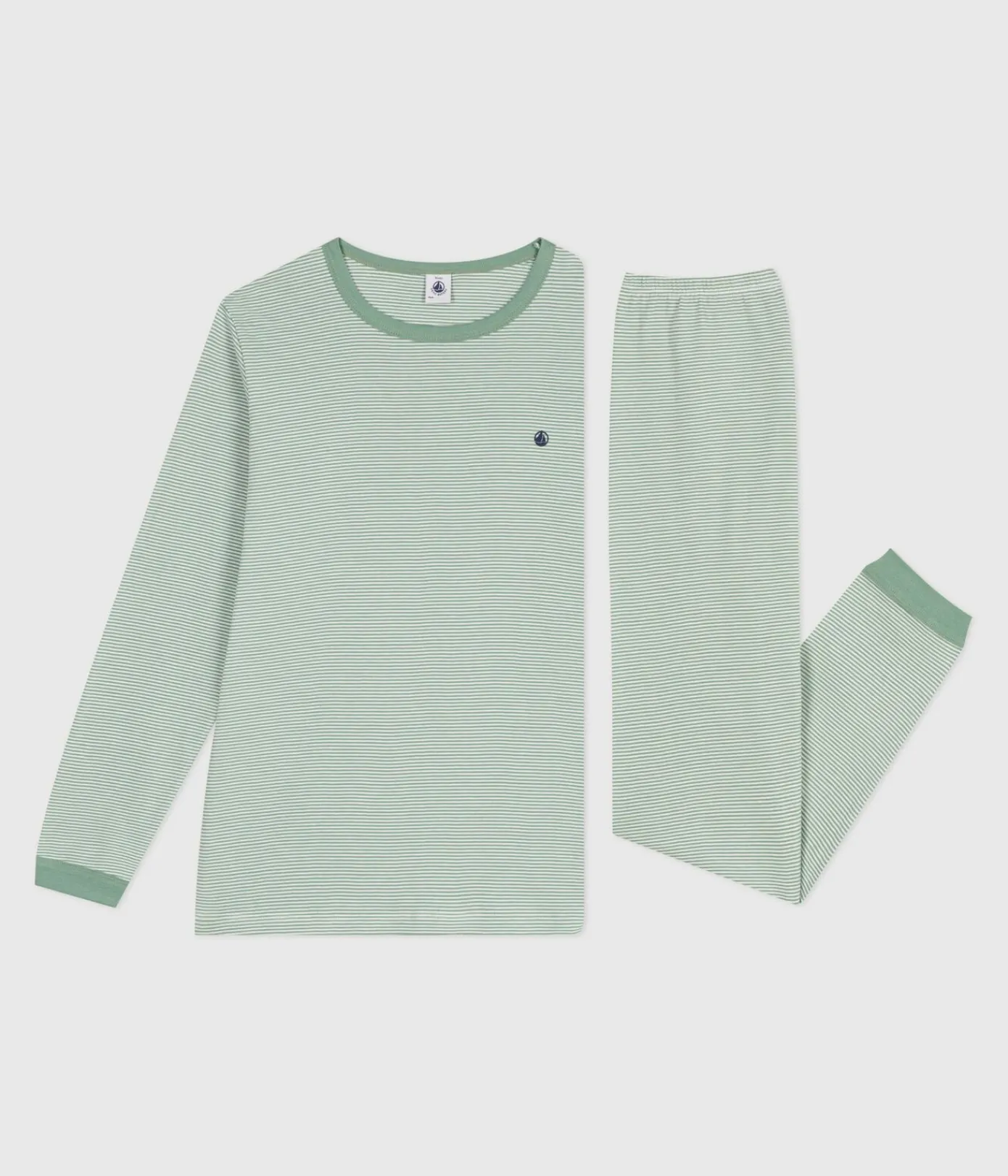 Petit Bateau Herren|Schlafanzüge, Pyjamas*Kinder-Pyjama aus Baumwolle mit Streifen SAULE/ MARSHMALLOW