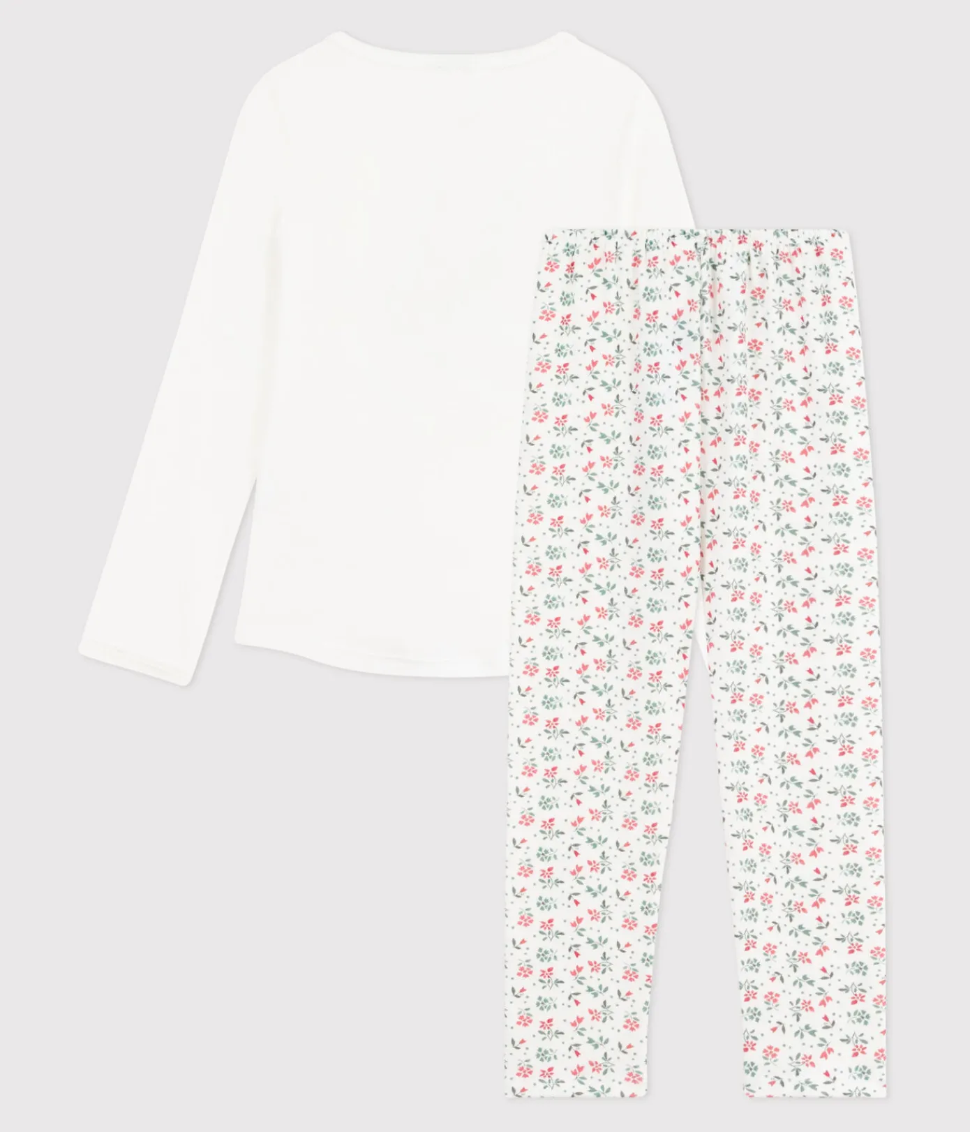 Petit Bateau Schlafanzüge, Nachthemden*Kinder-Pyjama aus Baumwolle mit Blumenmotiv weiss MARSHMALLOW/weiss MULTICO