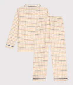 Petit Bateau Schlafanzüge, Pyjamas|Schlafanzüge, Nachthemden*Kinder-Pyjama aus Baumwolle mit Karomuster weiss AVALANCHE/ MULTICO