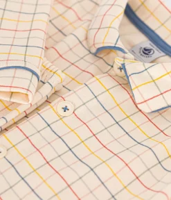 Petit Bateau Schlafanzüge, Pyjamas|Schlafanzüge, Nachthemden*Kinder-Pyjama aus Baumwolle mit Karomuster weiss AVALANCHE/ MULTICO