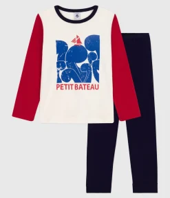 Petit Bateau Schlafanzüge, Pyjamas*Kinderpyjama aus Baumwolle in zwei Farben blau SOIR/ MULTICO