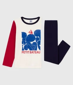 Petit Bateau Schlafanzüge, Pyjamas*Kinderpyjama aus Baumwolle in zwei Farben blau SOIR/ MULTICO
