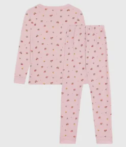 Petit Bateau Schlafanzüge, Nachthemden*Kinder-Pyjama aus Baumwolle mit eng anliegenden Beinen und Blumenmotiv rosa JOLI/weiss MULTICO