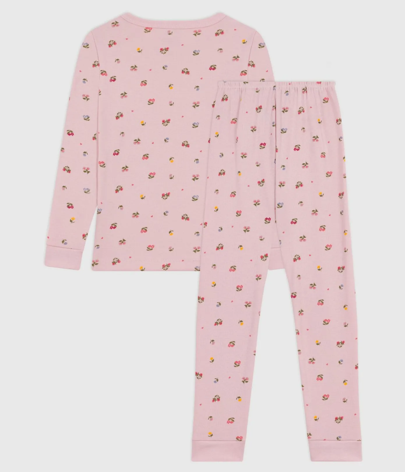 Petit Bateau Schlafanzüge, Nachthemden*Kinder-Pyjama aus Baumwolle mit eng anliegenden Beinen und Blumenmotiv rosa JOLI/weiss MULTICO