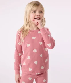 Petit Bateau Schlafanzüge, Nachthemden*Kinder-Pyjama aus Baumwolle mit Herzmotiv rosa ROSEWOOD/ MARSHMALLOW
