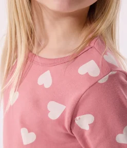 Petit Bateau Schlafanzüge, Nachthemden*Kinder-Pyjama aus Baumwolle mit Herzmotiv rosa ROSEWOOD/ MARSHMALLOW