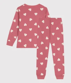 Petit Bateau Schlafanzüge, Nachthemden*Kinder-Pyjama aus Baumwolle mit Herzmotiv rosa ROSEWOOD/ MARSHMALLOW