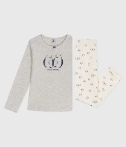 Petit Bateau Schlafanzüge, Pyjamas|Schlafanzüge, Nachthemden*Kinder-Pyjama aus Baumwolle mit Pinguin-Motiv grau BELUGA/weiss MULTICO