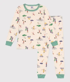 Petit Bateau Schlafanzüge, Pyjamas|Schlafanzüge, Nachthemden*Kinder-Pyjama aus Baumwolle mit Sportmotiven weiss AVALANCHE/ MULTICO