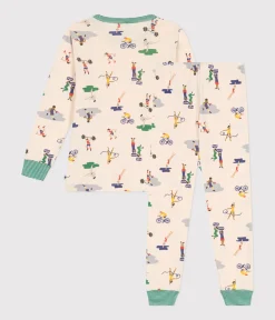 Petit Bateau Schlafanzüge, Pyjamas|Schlafanzüge, Nachthemden*Kinder-Pyjama aus Baumwolle mit Sportmotiven weiss AVALANCHE/ MULTICO