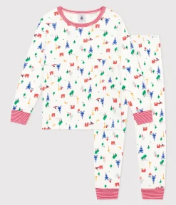 Petit Bateau Schlafanzüge, Nachthemden|Schlafanzüge, Pyjamas*Kinderpyjama aus Baumwolle mit Paris-Printmotiv weiss MARSHMALLOW/weiss MULTICO