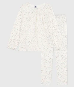 Petit Bateau Schlafanzüge, Nachthemden*Kinder-Pyjama aus Baumwolle mit Pünktchenmuster weiss MARSHMALLOW/weiss MULTICO