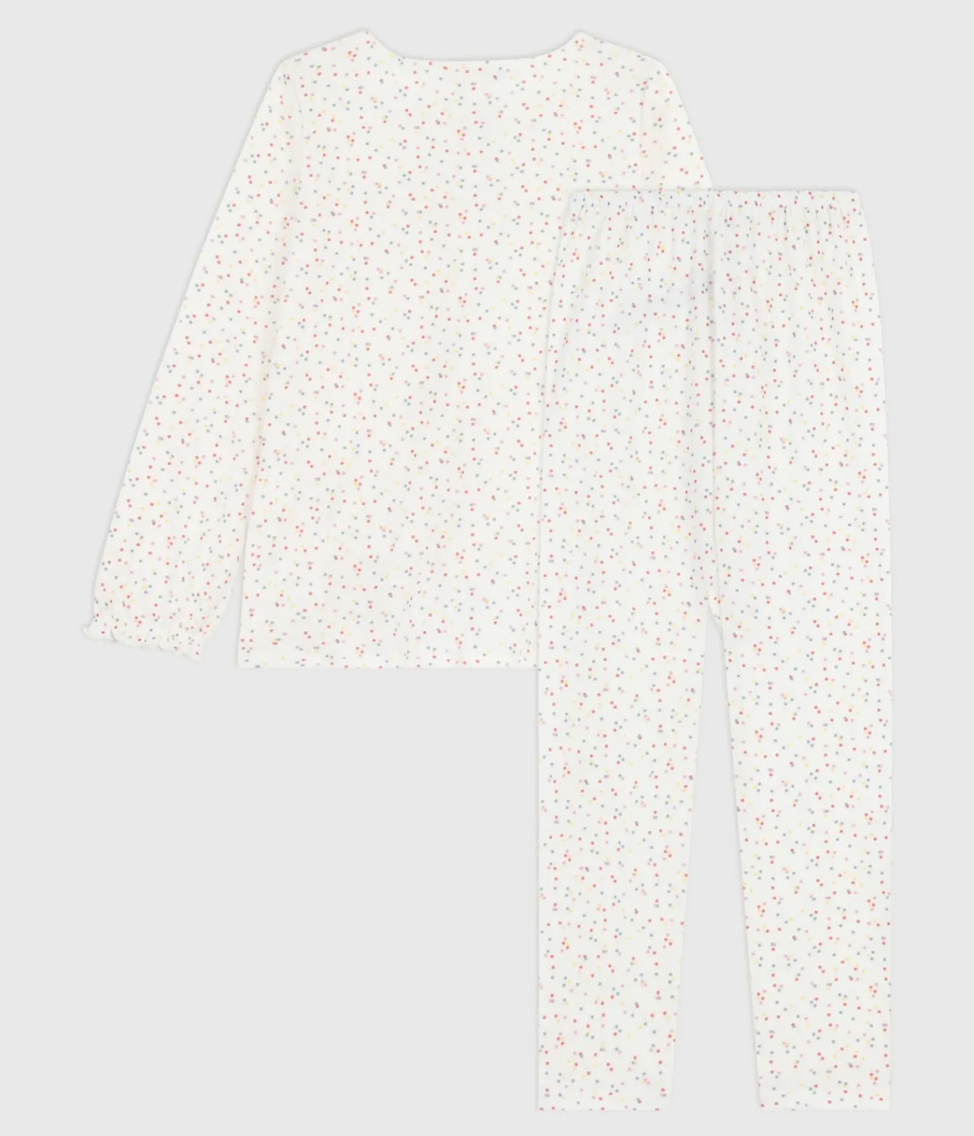 Petit Bateau Schlafanzüge, Nachthemden*Kinder-Pyjama aus Baumwolle mit Pünktchenmuster weiss MARSHMALLOW/weiss MULTICO