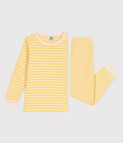 Petit Bateau Schlafanzüge, Pyjamas|Schlafanzüge, Nachthemden*Kinder-Pyjama aus Doppeljersey mit Streifen ORGE/ AVALANCHE