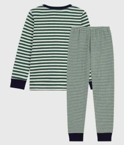 Petit Bateau Schlafanzüge, Pyjamas*Kinder-Pyjama aus Doppeljersey mit Streifen WILLOW/ MONTELIMAR