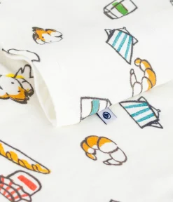 Petit Bateau Schlafanzüge, Pyjamas|Schlafanzüge, Nachthemden*Kinder-Pyjama aus Doppeljersey mit Frühstücks-Motiv weiss MARSHMALLOW/weiss MULTICO
