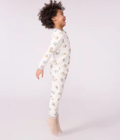 Petit Bateau Schlafanzüge, Pyjamas|Schlafanzüge, Nachthemden*Kinder-Pyjama aus Doppeljersey mit Frühstücks-Motiv weiss MARSHMALLOW/weiss MULTICO